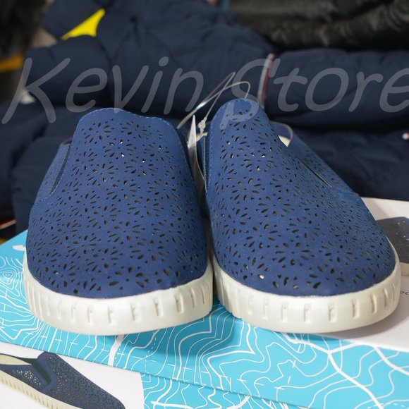 Jsport Ladies' Floral Mule Slip On Contoured Lightweight Shoe Navy - Picture 3 of 5